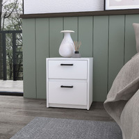 White 2-Drawer Nightstand