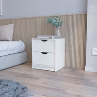 White 2-Drawer Nightstand