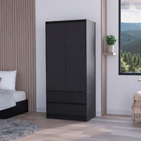 Black 2-Drawer Armoire