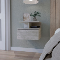 Concrete Gray 2-Tier Shelf Floating Nightstand