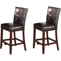 Espresso And Walnut Counter Height Stools (Set Of 2)