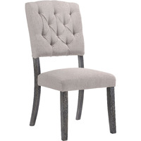 Beige And Weathered Grey Oak Tufted Back Side Chairs (Set Of 2)