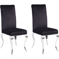 Black And Chrome Tight Back Side Chairs (Set Of 2)