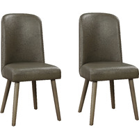 Grey And Grey Oak Upholstered Back Side Chairs (Set Of 2)