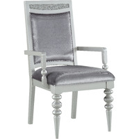 Grey And Platinum Upholstered Arm Chairs (Set Of 2)