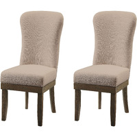 Beige And Salvage Brown Wingback Side Chairs (Set Of 2)