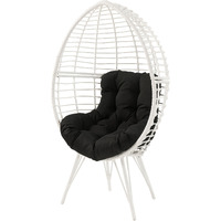 Black And White Patio Chair With Removable Cushion