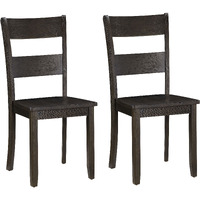 Distressed Walnut Ladder Back Side Chairs (Set Of 2)