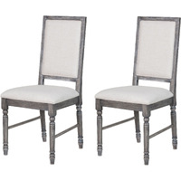 Cream And Weathered Grey Open Back Side Chairs (Set Of 2)