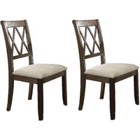 Beige And Salvage Brown Open Back Side Chairs (Set Of 2)