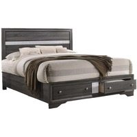 Traditional Style Full Size Storage Bed Made With Wood In Gray