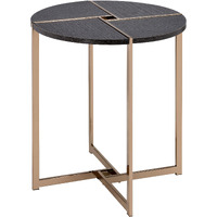 Black And Champagne Round End Table