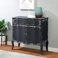 Antique Grey 2-Door Console Table