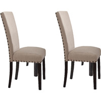 Beige And Salvage Dark Oak Upholstery Side Chair (Set Of 2)