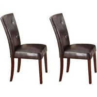 Espresso And Walnut Tufted Back Side Chairs (Set Of 2)