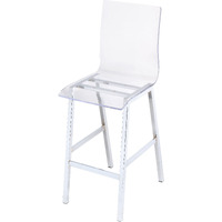 Clear And Chrome Armless Counter Height Chair (Set Of 2)