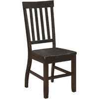 Rustic Walnut Slat Back Side Chairs (Set Of 2)