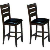 Black And Espresso Counter Height Chairs (Set Of 2)