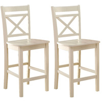 Cream Cross Back Counter Height Chairs (Set Of 2)