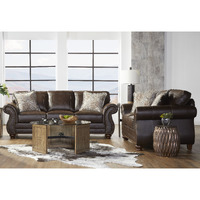 Leinster Faux Leather Upholstered Nailhead Sofa And Loveseat Set