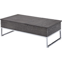 Grey Oak And Chrome Coffee Table With Lift Top