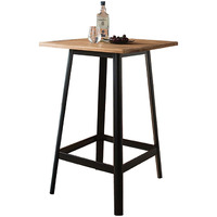 Retro Natural And Black Square Bar Table