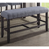 Grey And Weathered Espresso Counter Height Bench