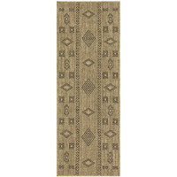 Earth Gc_Ntl1001 Jute/Black 2 Ft. 7 In. X 7 Ft. 3 In. Indoor/Outdoor Area Rug