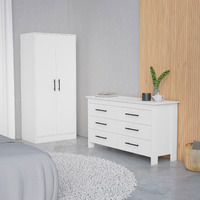 Canaan 2-Piece Bedroom Set  Armoire + Dresser  White