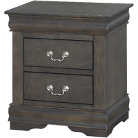 Dark Grey 2-Drawer Nightstand