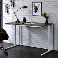 Walnut And White Writing Desk With Usb Port