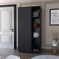 Black 1-Drawer Armoire Closet