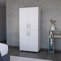 White 4-Door Armoire