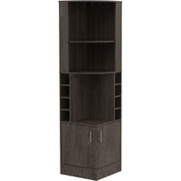 Dark Walnut 8-Bottle 2-Shelf Bar Cabinet