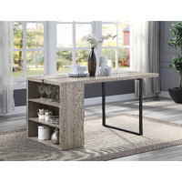 Grey Oak And Black 2- Shelf Dining Table