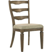 Beige And Weathered Oak Side Chair With Ladder Back (Set Of 2)