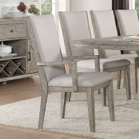 Grey And Grey Oak Padded Arm Chair (Set Of 2)