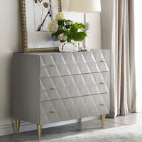 Metallic Silver And Champagne 3-Drawer Console Cabinet