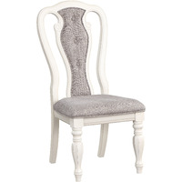 Grey And Antique White Padded Side Chair (Set Of 2)