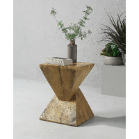 Oak Accent Table With Pedestal