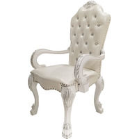 Ivory And Bone White Arm Chair With Button Tufted (Set Of 2)