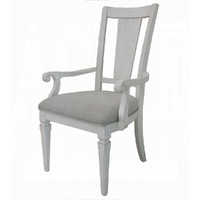 Light Grey And Weathered White Padded Arm Chair (Set Of 2)