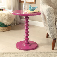 Purple Accent Table With Pedestal Base