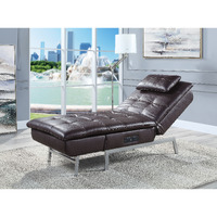 Brown Chaise Lounge With Pillow And Usb Port