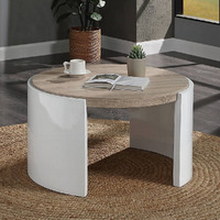 Oak And White High Gloss 1-Drawer Coffee Table