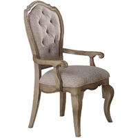 Beige And Antique Taupe Arm Chair With Button Tufted (Set Of 2)