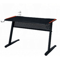 Black And Red Gaming Desk With Led Light And Usb Port