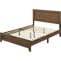 Oak Eastern King Panel Bed With Slat