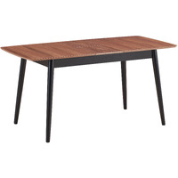 Natural And Black Dining Table With Bufferfly Extension Leaf