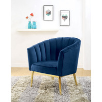 Midnight Blue And Gold Tufted Accent Chair